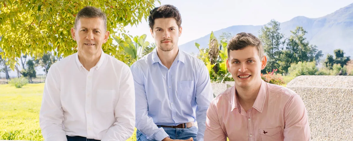 Soluno team: Nico Pretorius, Stephan Carstens, and Heinrich de Lange